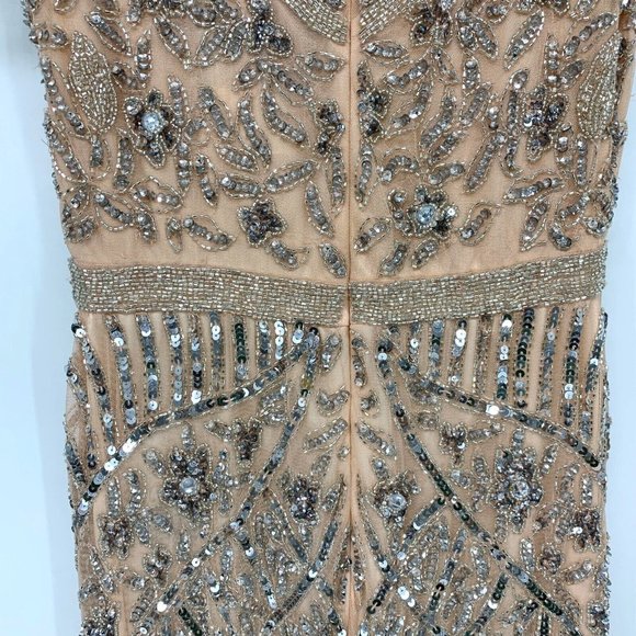 Mac Duggal Dress 4715 Embellished Fringe Cap Sleeve Trumpet Gown - Picture 10 of 16